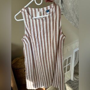 Old Navy Striped Sleeveless Dress in Brown and White